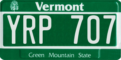 VT license plate YRP707