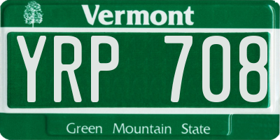 VT license plate YRP708