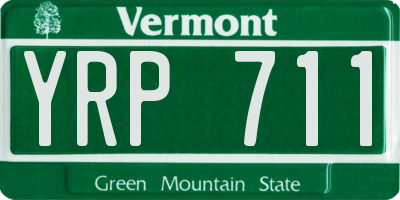 VT license plate YRP711