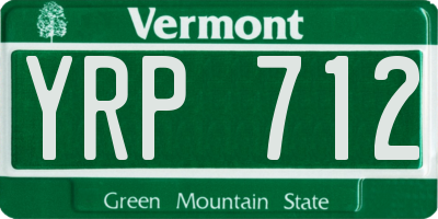 VT license plate YRP712