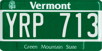 VT license plate YRP713