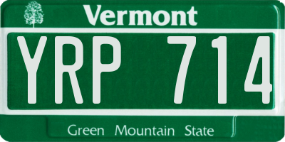 VT license plate YRP714