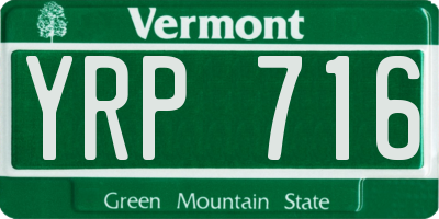 VT license plate YRP716