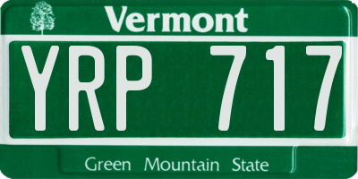 VT license plate YRP717
