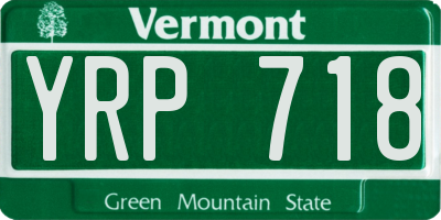 VT license plate YRP718