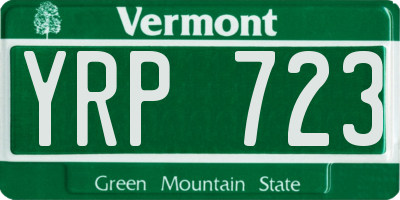 VT license plate YRP723