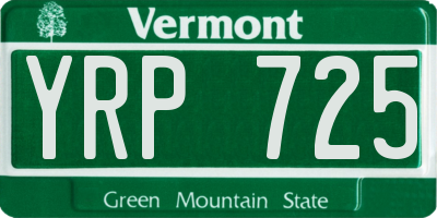 VT license plate YRP725
