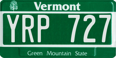 VT license plate YRP727