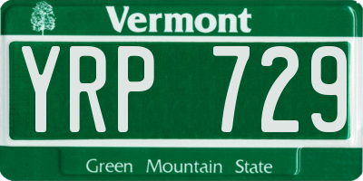 VT license plate YRP729