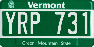 VT license plate YRP731