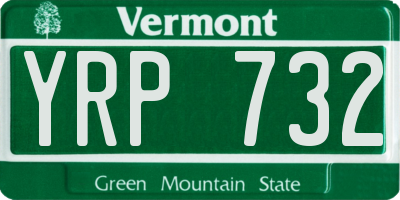VT license plate YRP732