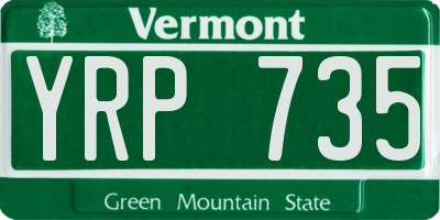 VT license plate YRP735