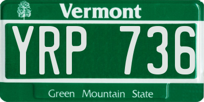 VT license plate YRP736