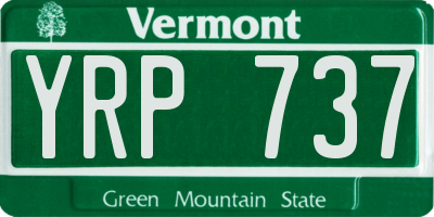 VT license plate YRP737