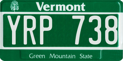 VT license plate YRP738