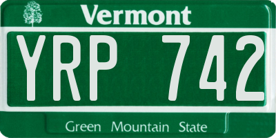 VT license plate YRP742