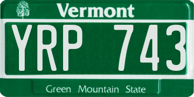 VT license plate YRP743