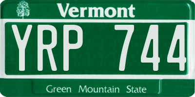 VT license plate YRP744