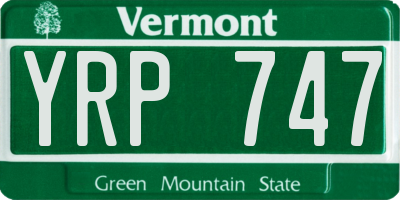 VT license plate YRP747