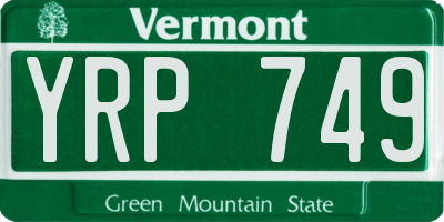 VT license plate YRP749