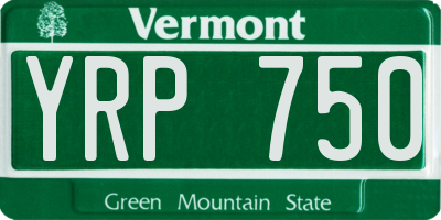 VT license plate YRP750