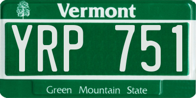 VT license plate YRP751