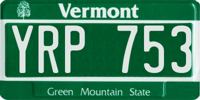 VT license plate YRP753