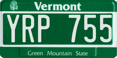 VT license plate YRP755