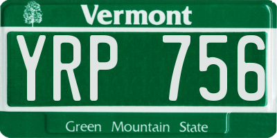 VT license plate YRP756