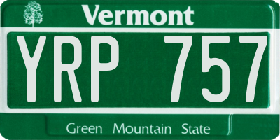 VT license plate YRP757