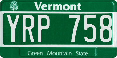 VT license plate YRP758