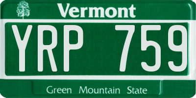 VT license plate YRP759