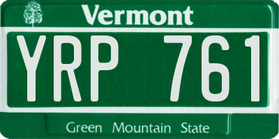 VT license plate YRP761