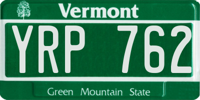 VT license plate YRP762