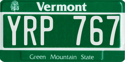 VT license plate YRP767