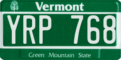 VT license plate YRP768