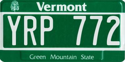VT license plate YRP772