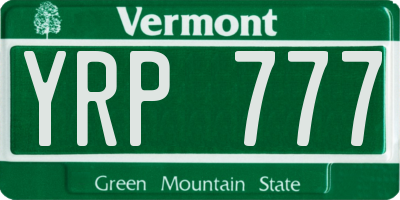 VT license plate YRP777