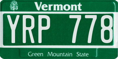 VT license plate YRP778