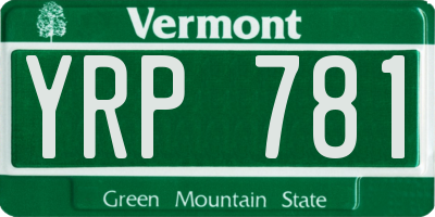 VT license plate YRP781