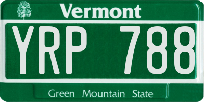 VT license plate YRP788