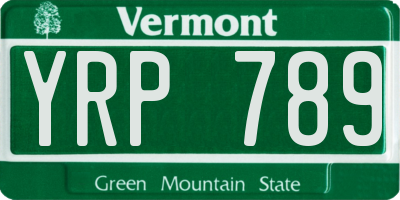 VT license plate YRP789
