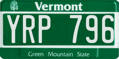 VT license plate YRP796