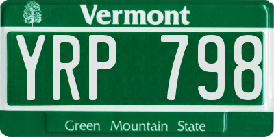 VT license plate YRP798