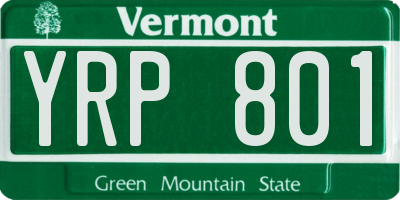VT license plate YRP801