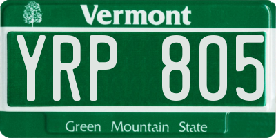 VT license plate YRP805