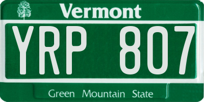 VT license plate YRP807