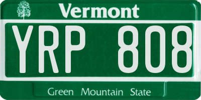 VT license plate YRP808