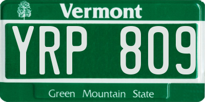 VT license plate YRP809