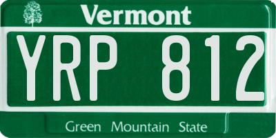 VT license plate YRP812